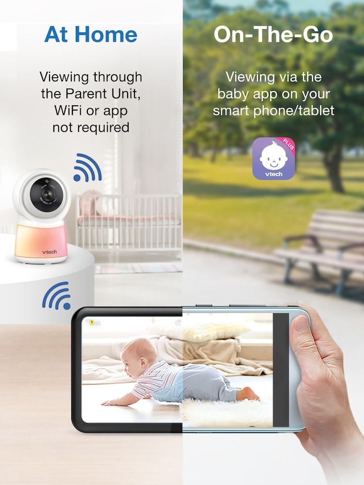 V-Tech RM5755HD 5 inch Smart WiFi 1080p Video Baby Monitor - Image 2 of 6
