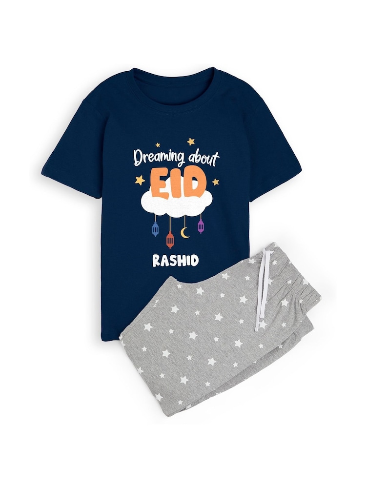 Dollymix Kids Blue Personalised Dreaming About Eid Pyjamas - Image 1 of 4