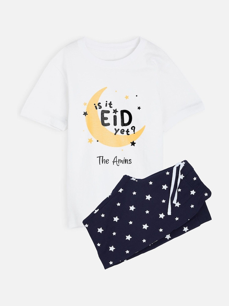 Dollymix Kids Personalised Is It Eid Yet White Pyjamas - Image 1 of 4