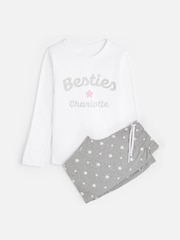 Dollymix Personalised Besties Logo White Pyjamas - Image 1 of 3