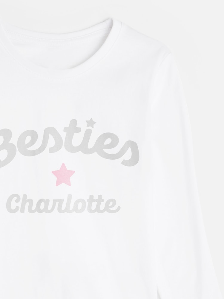 Dollymix Personalised Besties Logo White Pyjamas - Image 2 of 3