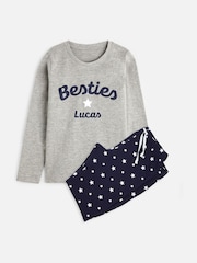 Dollymix Grey Personalised Besties Logo Pyjamas - Image 1 of 3