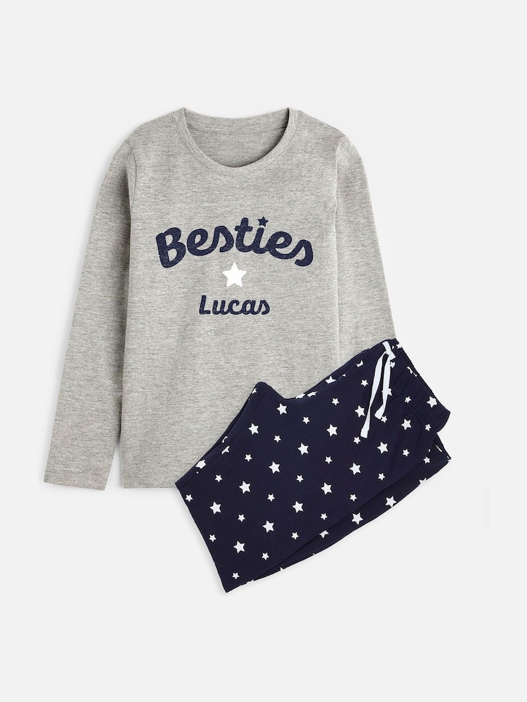 Dollymix Grey Personalised Besties Logo Pyjamas - Image 1 of 3