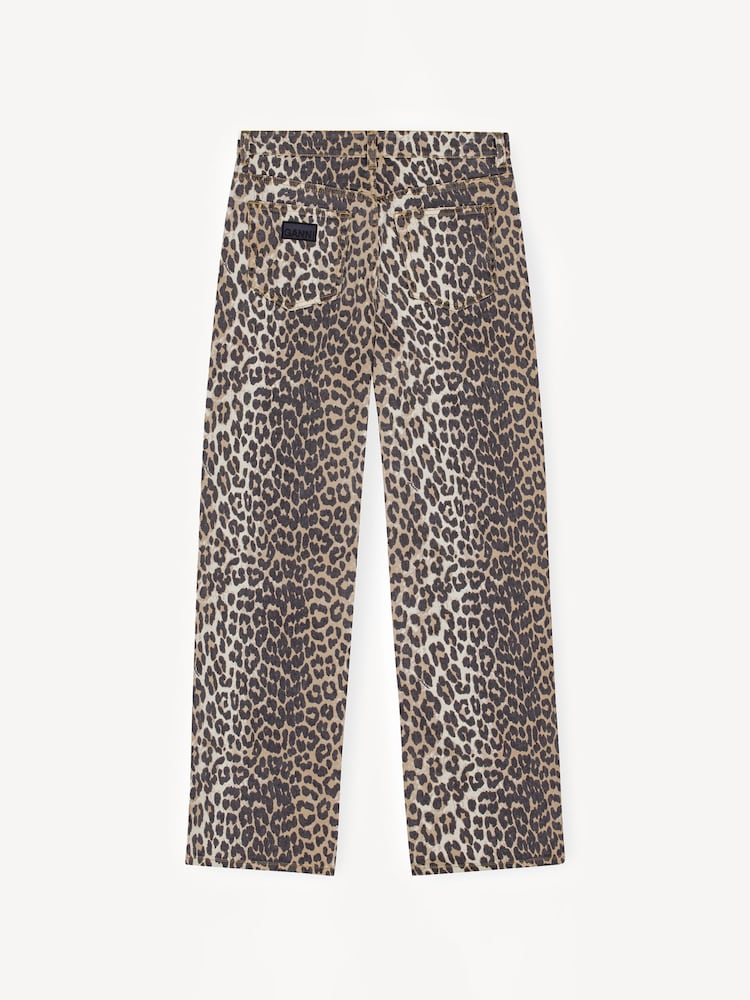 GANNI Animal Leopard Print Izey Denim Straight Jeans - Image 14 of 14