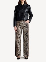 GANNI Animal Leopard Print Izey Denim Straight Jeans - Image 2 of 14