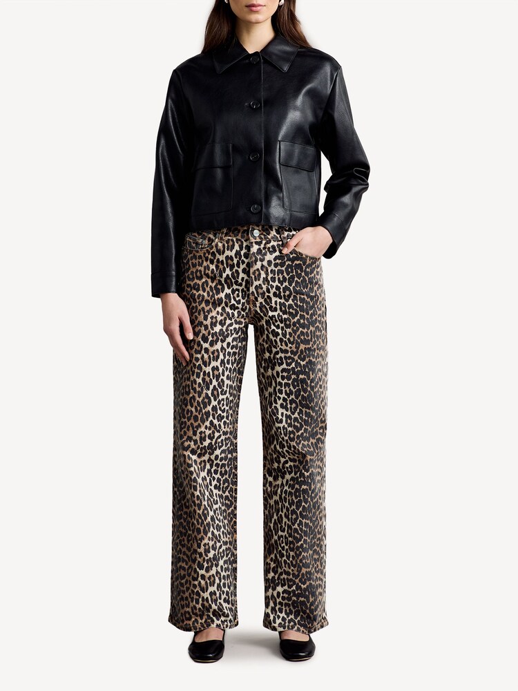 GANNI Animal Leopard Print Izey Denim Straight Jeans - Image 2 of 14