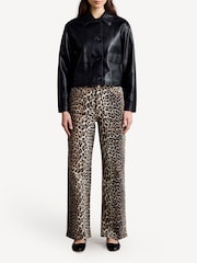 GANNI Animal Leopard Print Izey Denim Straight Jeans - Image 3 of 14