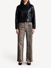 GANNI Animal Leopard Print Izey Denim Straight Jeans - Image 5 of 14