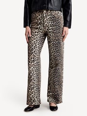 GANNI Animal Leopard Print Izey Denim Straight Jeans - Image 8 of 14