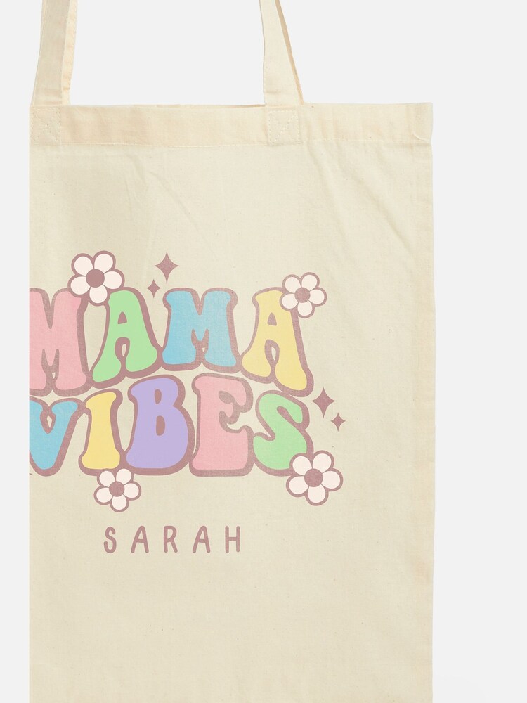 Mama Cream Personalised Vibes 100% Cotton Tote Bag by Dollymix - Image 1 of 4