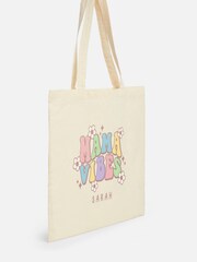 Mama Cream Personalised Vibes 100% Cotton Tote Bag by Dollymix - Image 3 of 4