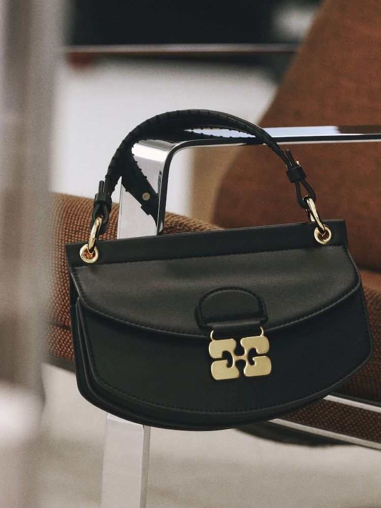 GANNI Black Small APO-G Patent Bag - Image 7 of 7