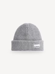 GANNI Grey Structured RIb Beanie - Image 1 of 3