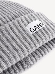 GANNI Grey Structured RIb Beanie - Image 2 of 3