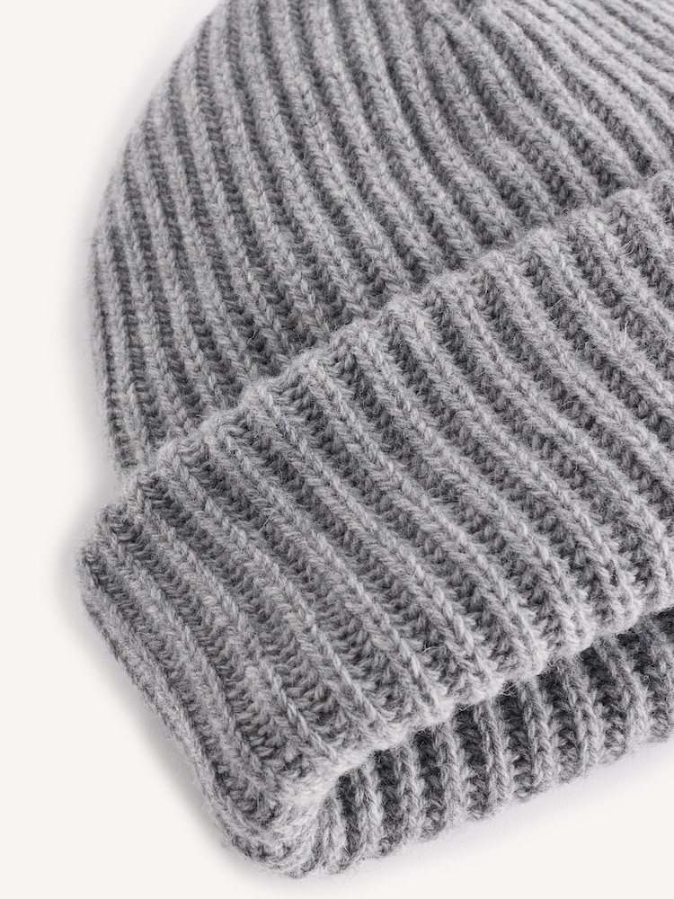 GANNI Grey Structured RIb Beanie - Image 3 of 3