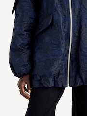 GANNI Navy Blue Botanic Jacquard Bomber Jacket - Image 7 of 9