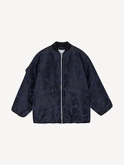 GANNI Navy Blue Botanic Jacquard Bomber Jacket - Image 8 of 9