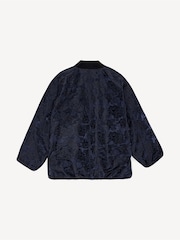 GANNI Navy Blue Botanic Jacquard Bomber Jacket - Image 9 of 9