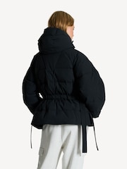 GANNI Black Oversized Tech Seersucker Puffer Jacket - Image 2 of 11