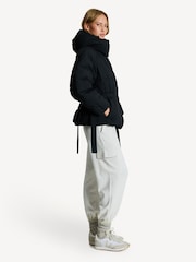 GANNI Black Oversized Tech Seersucker Puffer Jacket - Image 6 of 11