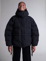 GANNI Black Oversized Tech Seersucker Puffer Jacket - Image 9 of 11