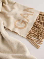 GANNI Cream Fringed Wool Scarf - Image 2 of 4