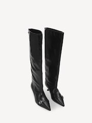 GANNI Black Eyelets Slouchy Naplack High Shaft Boots - Image 3 of 3