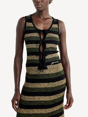 GANNI Black Mini Ribbed Merino Tie Top - Image 4 of 7