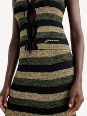 GANNI Black Mini Ribbed Merino Tie Top - Image 5 of 7