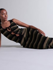 GANNI Black Mini Ribbed Merino Tie Top - Image 7 of 7