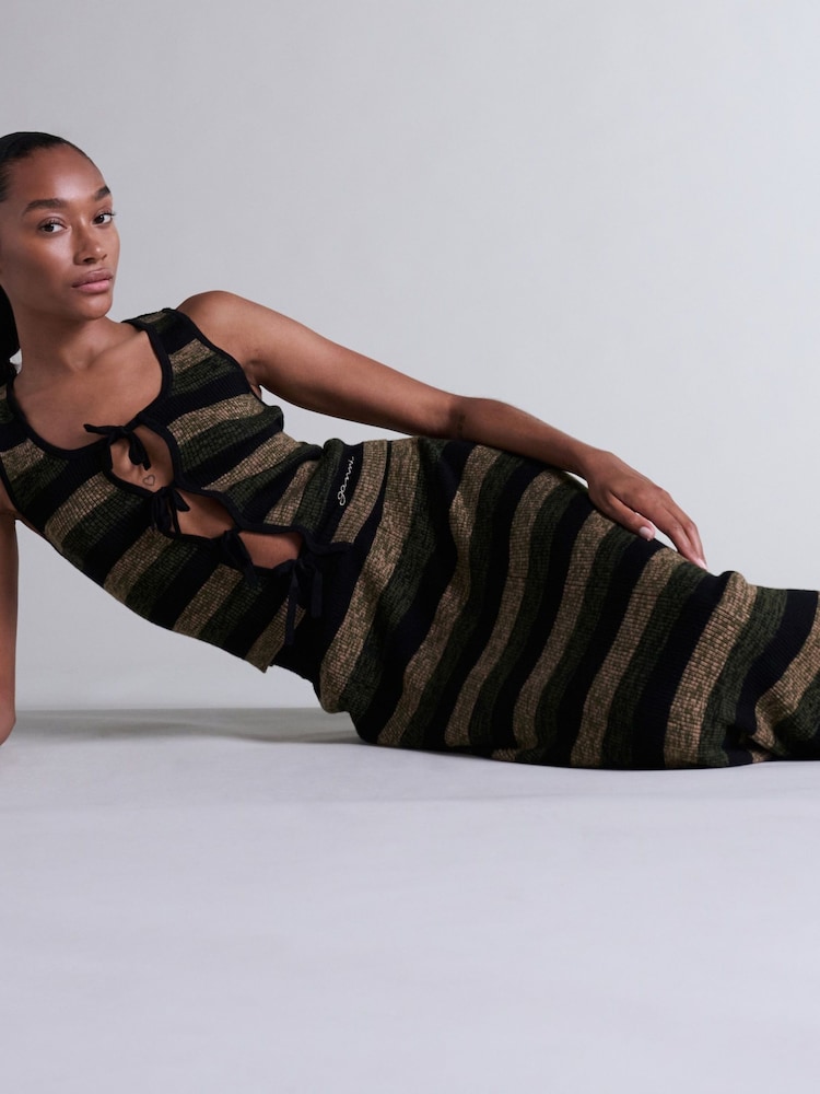 GANNI Black Mini Ribbed Merino Tie Top - Image 7 of 7