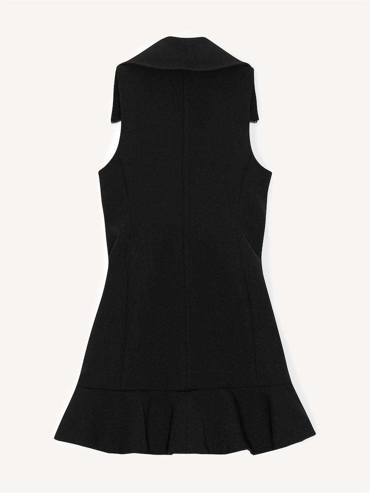 GANNI Black Bonded Crepe Mini Dress - Image 6 of 6 GANNI Black Bonded Crepe Mini Dress - Image 6 of 6