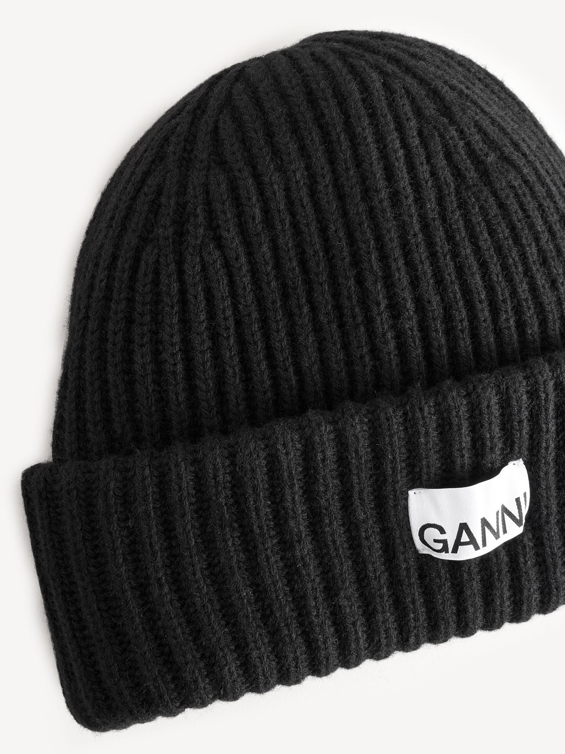 Buy GANNI Black Structured RIb Beanie from the Next UK online shop
