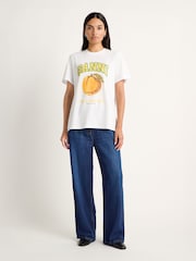 GANNI White Peach Relaxed T-Shirt - Image 3 of 3