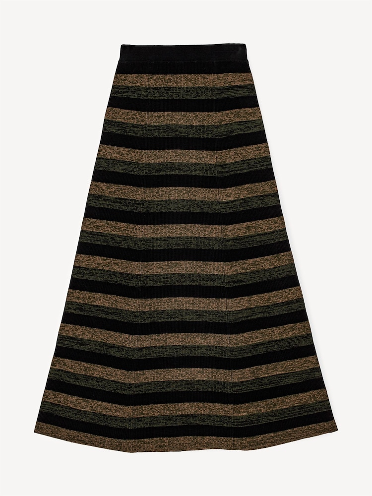GANNI Black Mini Ribbed Merino Wool Maxi Skirt - Image 7 of 7