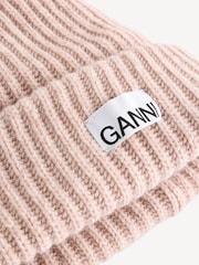GANNI Cream Structured RIb Beanie - Image 2 of 3