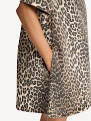 GANNI Brown Leopard Print Mini Dress - Image 4 of 4