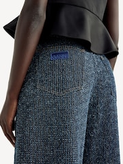 GANNI Blue Fluffy Denim Wide Leg Jeans - Image 4 of 8