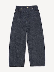 GANNI Blue Fluffy Denim Wide Leg Jeans - Image 7 of 8