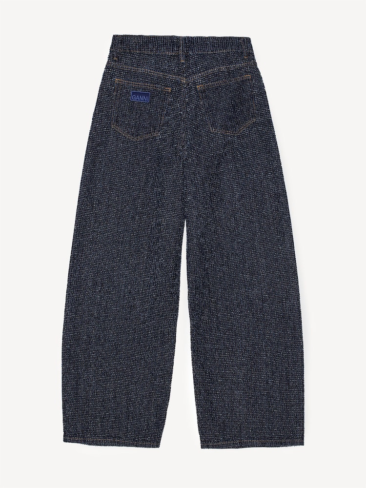GANNI Blue Fluffy Denim Wide Leg Jeans - Image 8 of 8