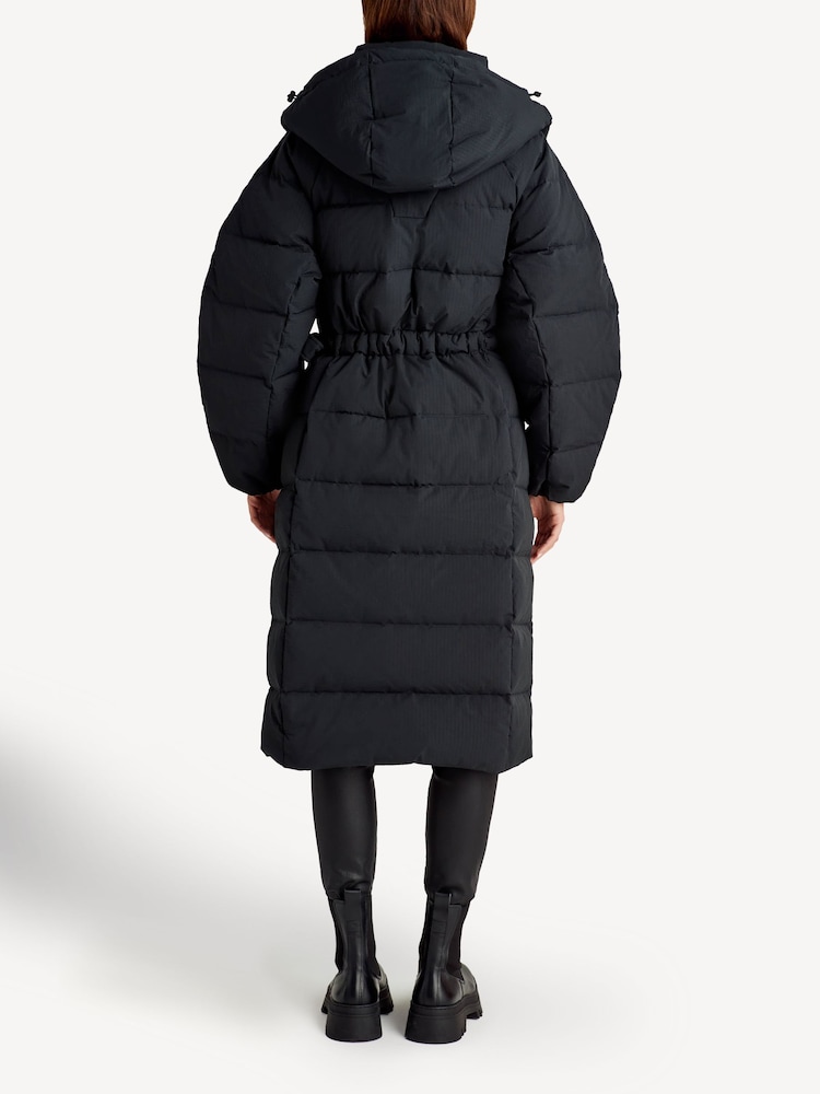 GANNI Black Tech Seersucker Puffer Coat - Image 2 of 7