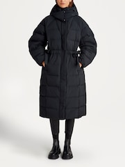 GANNI Black Tech Seersucker Puffer Coat - Image 4 of 7