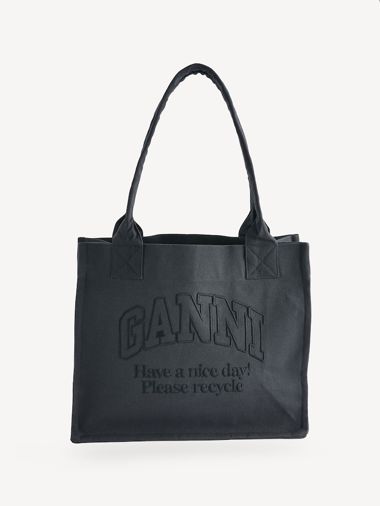 GANNI Black Denim Easy Shopper Tote Bag - Image 1 of 1