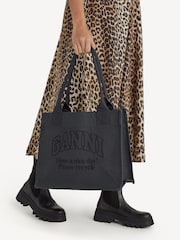 GANNI Black Denim Easy Shopper Tote Bag - Image 3 of 8