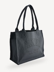 GANNI Black Denim Easy Shopper Tote Bag - Image 5 of 8