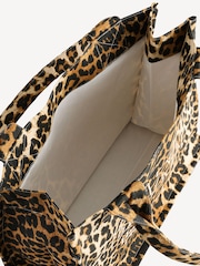 GANNI Leopard Denim Easy Shopper Tote Bag - Image 8 of 8