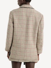GANNI Brown Check Wool Mix Boxy Blazer - Image 2 of 6