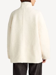 GANNI Cream Wool Blend Drop Shoulder Barn Jacket - Image 2 of 6