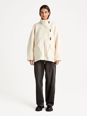 GANNI Cream Wool Blend Drop Shoulder Barn Jacket - Image 4 of 6