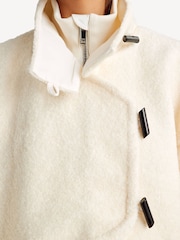 GANNI Cream Wool Blend Drop Shoulder Barn Jacket - Image 6 of 6